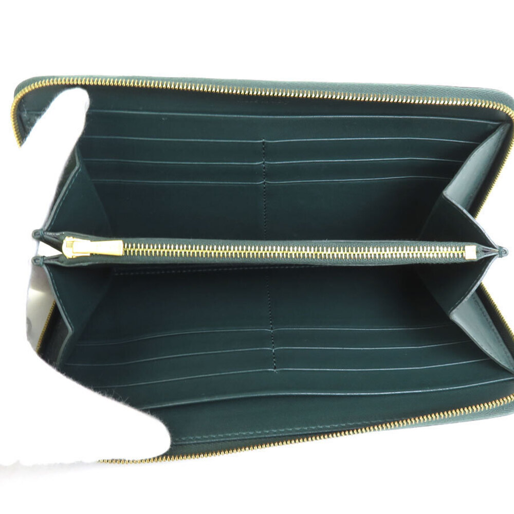 Celine long Blue Navy zip round wallet green leather - Picture 3 of 5